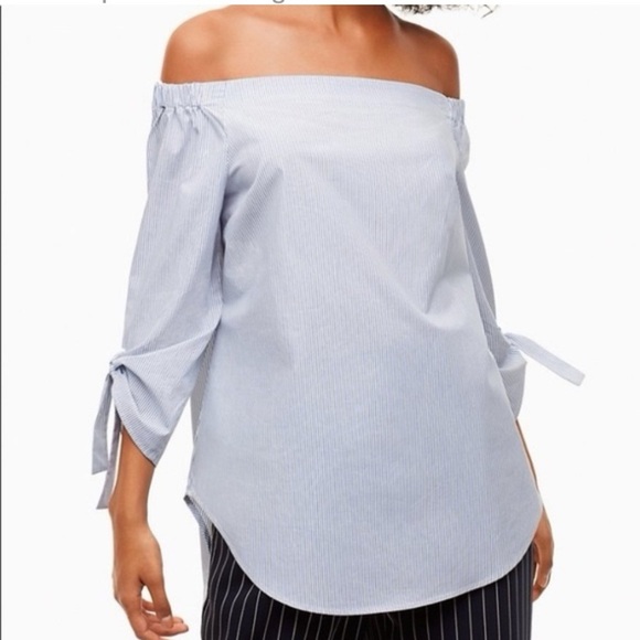 Babaton Tops - Aritzia Babaton Off the Shoulder Blouse Striped Size XS Cotton